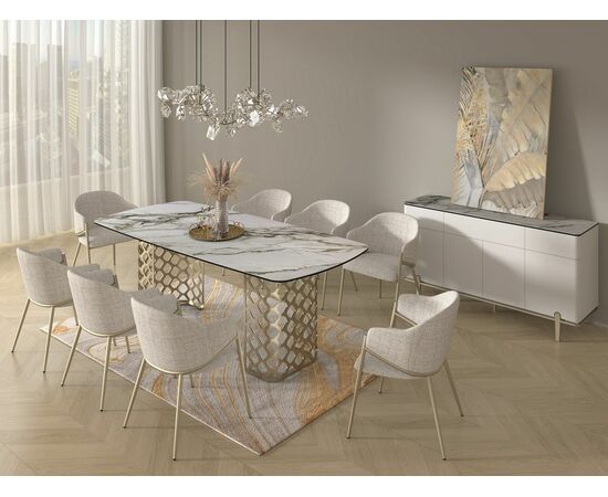 Стол CHIAVARI 220 KL-188 Контрастный мрамор матовый, итальянская керамика / Шампань М-City, изображение 9 | Интернет магазин мебели и декора LifeDekor