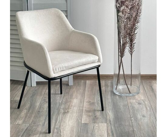 Стул АЛИСТЕР, цвет RAIN 1 молочный велюр / черный каркас М-City, изображение 3 | Интернет магазин мебели и декора LifeDekor