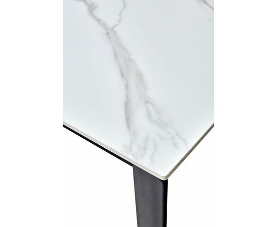 Стол CORNER 120 MATT WHITE MARBLE SINTERED STONE/ BLACK М-City, изображение 3 | Интернет магазин мебели и декора LifeDekor