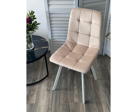 Стул РИЧИ, цвет H-06 Бежевый, велюр / белый каркас М-City, изображение 4 | Интернет магазин мебели и декора LifeDekor