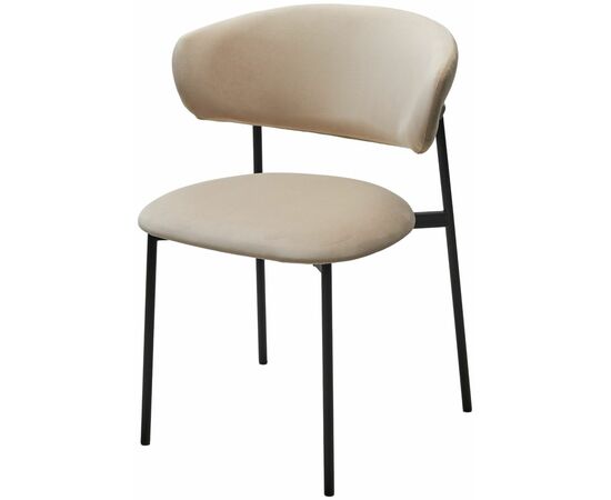 Стул ЛЕОНАРДО H-06 Бежевый, велюр / черный каркас М-City | Интернет магазин мебели и декора LifeDekor