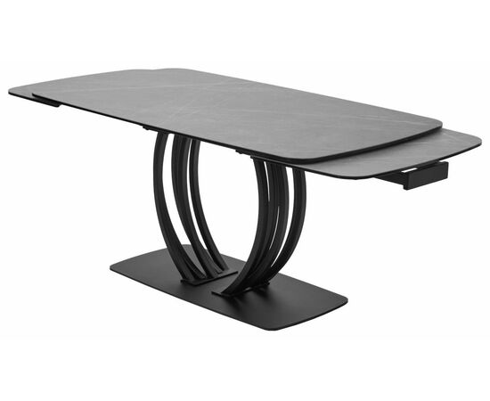 Стол MATERA 160 KL-136 Серый мрамор матовый, итальянская керамика/ черный каркас М-City, изображение 6 | Интернет магазин мебели и декора LifeDekor