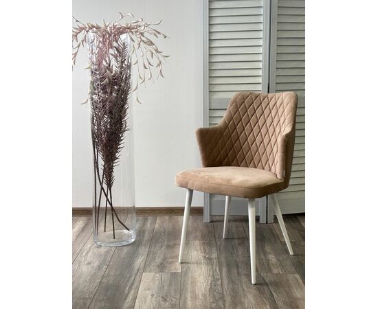 Стул HERMAN 360 град. БЕЖЕВЫЙ #5, велюр / белый каркас М-City, изображение 2 | Интернет магазин мебели и декора LifeDekor