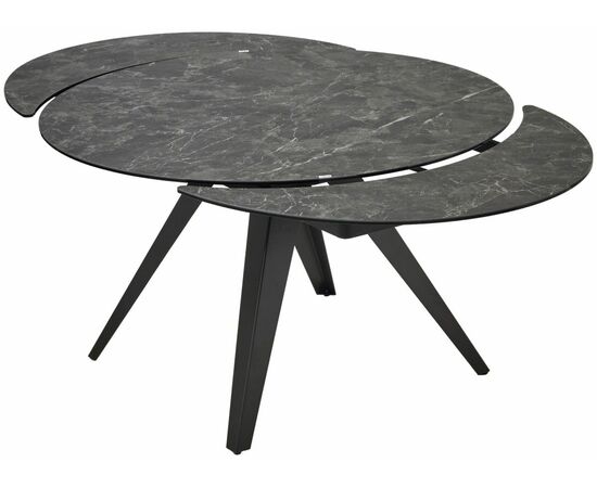 Стол AKSEL 130 цвет Mona Lisa Cерый мрамор, керамика, / Темно-серый каркас. ®DISAUR, изображение 6 | Интернет магазин мебели и декора LifeDekor