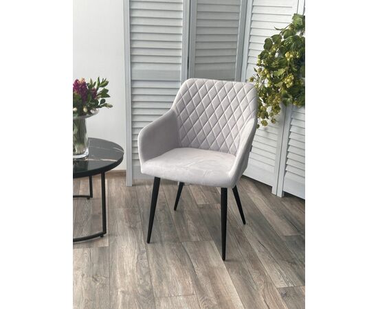 Стул BRANDY-X BM-4 СВЕТЛО-СЕРЫЙ, велюр / белый каркас, велюр М-City, изображение 3 | Интернет магазин мебели и декора LifeDekor