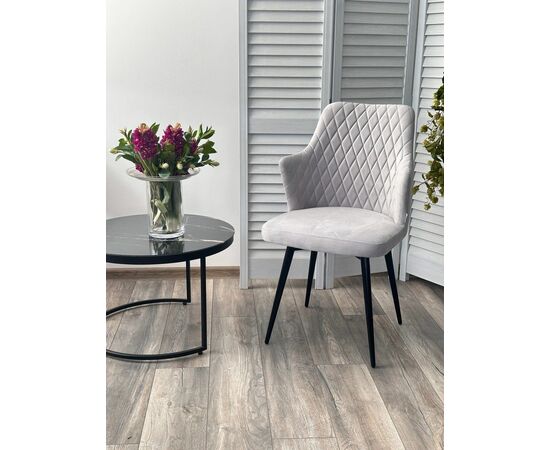 Стул HERMAN СВЕТЛО-СЕРЫЙ  BM-4, велюр / черный каркас М-City, изображение 2 | Интернет магазин мебели и декора LifeDekor