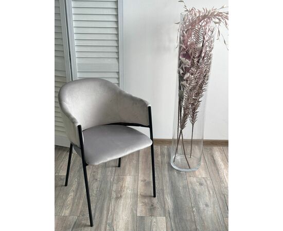 Стул ДИЛЛ, цвет H-09 Светло-серый, велюр / черный каркас М-City, изображение 3 | Интернет магазин мебели и декора LifeDekor