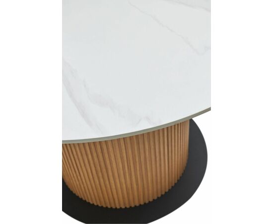 Стол MESA D120 цвет БЕЛЫЙ МРАМОР M326 / Каркас OAK, ®DISAUR, изображение 5 | Интернет магазин мебели и декора LifeDekor