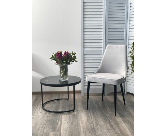 Стул NEPAL-P СВЕТЛО-СЕРЫЙ BM-4, велюр/ черный каркас М-City, изображение 2 | Интернет магазин мебели и декора LifeDekor