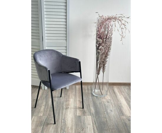 Стул ДИЛЛ, цвет H-14 Серый, велюр / черный каркас М-City, изображение 3 | Интернет магазин мебели и декора LifeDekor