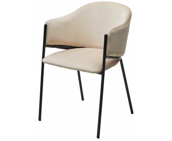 Стул ДИЛЛ, цвет H-06 Бежевый, велюр / черный каркас М-City | Интернет магазин мебели и декора LifeDekor
