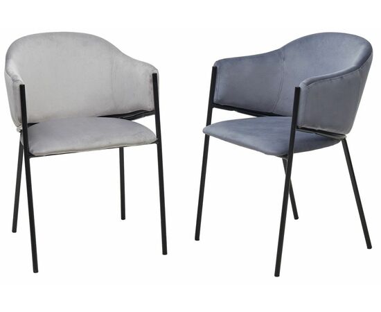 Стул ДИЛЛ, цвет H-14 Серый, велюр / черный каркас М-City, изображение 5 | Интернет магазин мебели и декора LifeDekor