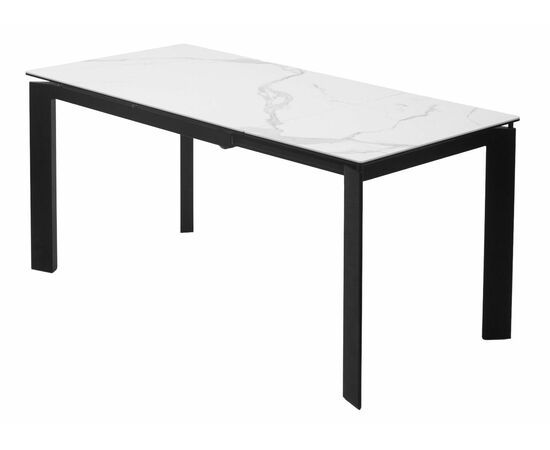 Стол CORNER 120 MATTE STATUARIO Белый мрамор матовый керамика, стекло/ черный каркас М-City, изображение 6 | Интернет магазин мебели и декора LifeDekor