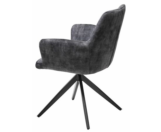 Стул DANTE 360 град.поворот UF912-06В античный серый, велюр без "пальчиковый"/черный, ®DISAUR, изображение 2 | Интернет магазин мебели и декора LifeDekor