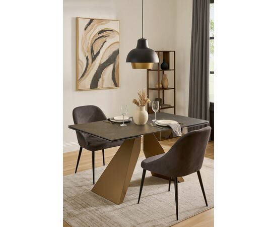 Стол ALES 180 BLACK GRAVE SOLID CERAMIC, керамика / бронзовый М-City, изображение 2 | Интернет магазин мебели и декора LifeDekor