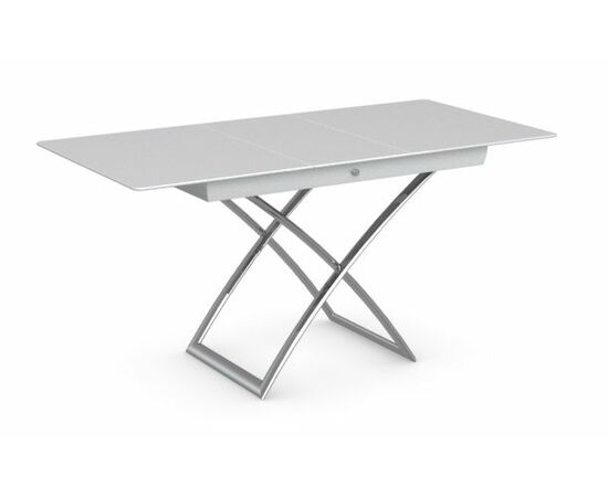 Стол MAGIC-J CS/5041-G, P77 chrome/ P64 white/ glass GXW extrawhite | Интернет магазин мебели и декора LifeDekor