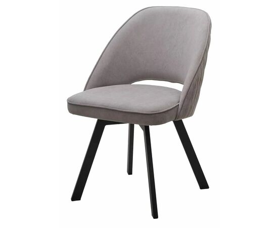 Стул DUNA, цвет B22 Серый, велюр / черный каркас, поворот.360 град. М-City | Интернет магазин мебели и декора LifeDekor