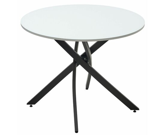 Стол ДАРИО D100 Белый, стекло/ Черный каркас М-City, изображение 6 | Интернет магазин мебели и декора LifeDekor