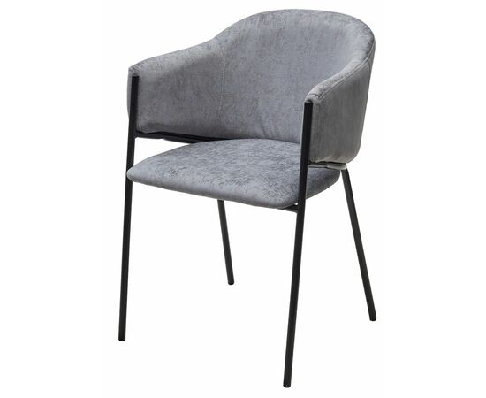 Стул ДИЛЛ, цвет RAIN 17 серый, велюр / черный каркас М-City | Интернет магазин мебели и декора LifeDekor