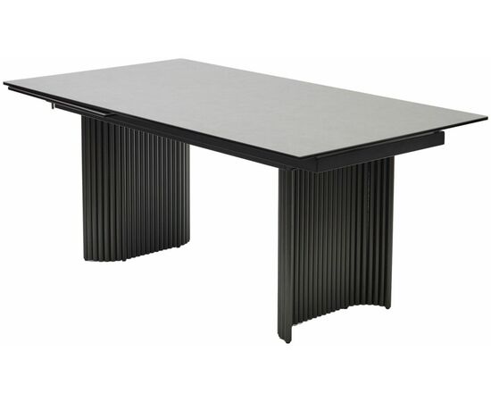 Стол RAGNAR 180 цвет 1699 Серая кожа, керамика / Темно-серый каркас, ®DISAUR | Интернет магазин мебели и декора LifeDekor