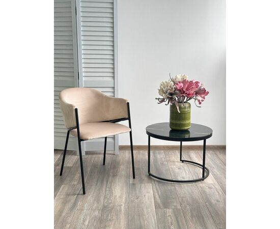 Стул ДИЛЛ, цвет H-06 Бежевый, велюр / черный каркас М-City, изображение 4 | Интернет магазин мебели и декора LifeDekor