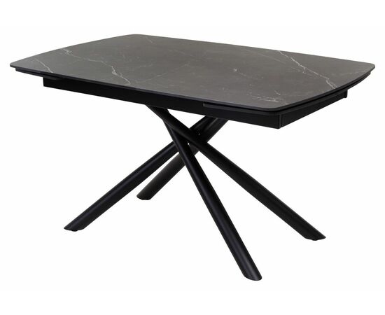 Стол RIVOLI 140 MATT BLACK MARBLE SINTERED STONE/ BLACK М-City | Интернет магазин мебели и декора LifeDekor