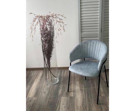 Стул ГЕММА, цвет RAIN 13 blue, велюр / черный каркас М-City, изображение 6 | Интернет магазин мебели и декора LifeDekor