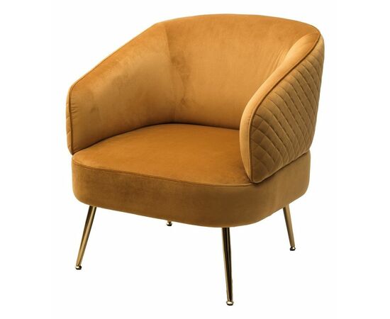 Кресло MUSSELS BLUVEL-68 желтый, велюр / золотой каркас М-City | Интернет магазин мебели и декора LifeDekor