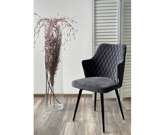 Стул HERMAN 360 град. Barkhat 3 Графит, велюр без "пальчиковый" / черный каркас М-City, изображение 2 | Интернет магазин мебели и декора LifeDekor