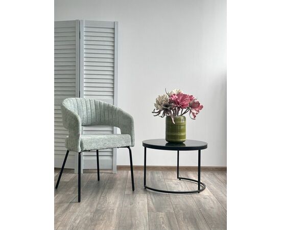 Стул SNUG 3018-04 мятный, шенилл / черный каркас, ®DISAUR, изображение 3 | Интернет магазин мебели и декора LifeDekor