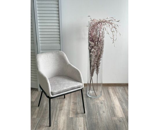 Стул АЛИСТЕР, цвет RAIN 16 пыльный серый, велюр / черный каркас М-City, изображение 4 | Интернет магазин мебели и декора LifeDekor