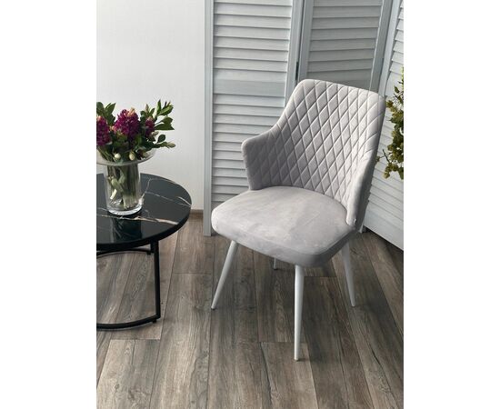 Стул HERMAN 360 град. BM-4 СВЕТЛО-СЕРЫЙ, велюр / белый каркас М-City, изображение 3 | Интернет магазин мебели и декора LifeDekor