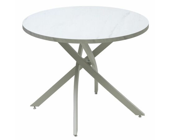 Стол ДАРИО D100 Белый, стекло/ Белый каркас М-City, изображение 7 | Интернет магазин мебели и декора LifeDekor