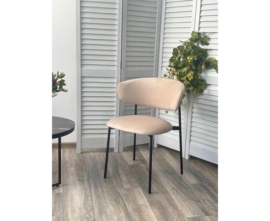 Стул ЛЕОНАРДО H-06 Бежевый, велюр / черный каркас М-City, изображение 2 | Интернет магазин мебели и декора LifeDekor