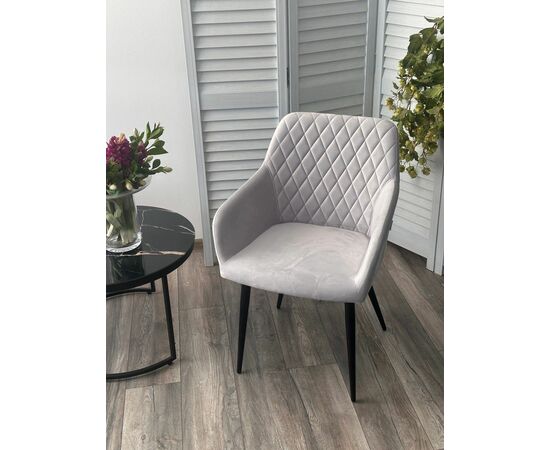 Стул BRANDY-X BM-4 СВЕТЛО-СЕРЫЙ, велюр / белый каркас, велюр М-City, изображение 2 | Интернет магазин мебели и декора LifeDekor