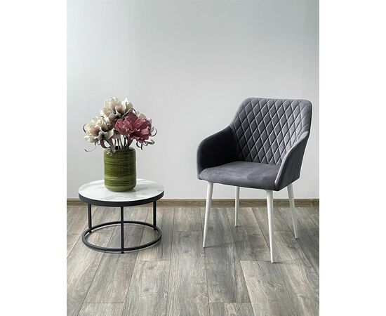 Стул BRANDY-X СЕРЫЙ #27 / белый каркас, велюр М-City, изображение 2 | Интернет магазин мебели и декора LifeDekor