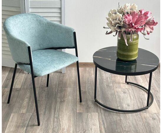 Стул ДИЛЛ, цвет RAIN 7 бриз, велюр / черный каркас М-City, изображение 3 | Интернет магазин мебели и декора LifeDekor