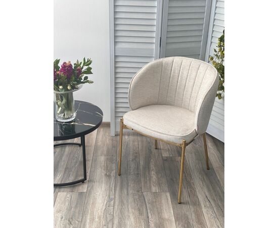 Стул DIANA Modica-40 бежево-белый, ткань / золотой каркас, ®DISAUR, изображение 4 | Интернет магазин мебели и декора LifeDekor