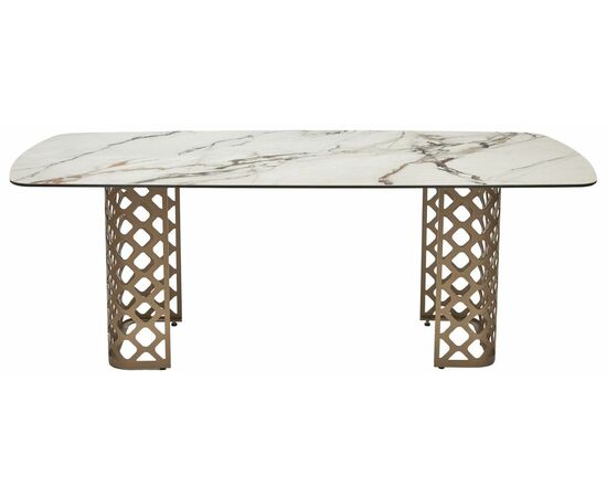 Стол CHIAVARI 220 KL-188 Контрастный мрамор матовый, итальянская керамика / Шампань М-City, изображение 8 | Интернет магазин мебели и декора LifeDekor