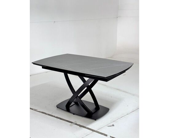 Стол FOGGIA 140 KL-136 Серый мрамор матовый, итальянская керамика/ черный каркас М-City, изображение 6 | Интернет магазин мебели и декора LifeDekor