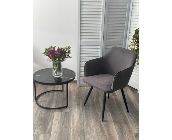 Стул FORT 360 град. поворот. B28 Темно-серый, велюр / черный каркас, М-City, изображение 3 | Интернет магазин мебели и декора LifeDekor