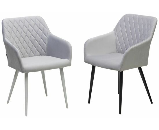 Стул BRANDY-X BM-4 СВЕТЛО-СЕРЫЙ, велюр / белый каркас, велюр М-City, изображение 6 | Интернет магазин мебели и декора LifeDekor