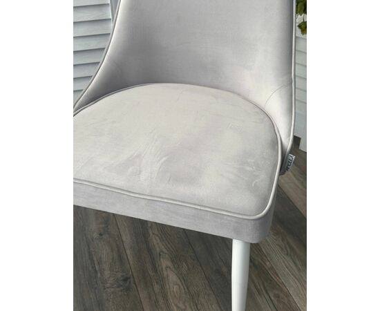 Стул NEPAL-P СВЕТЛО-СЕРЫЙ BM-4, велюр/ белый каркас М-City, изображение 2 | Интернет магазин мебели и декора LifeDekor
