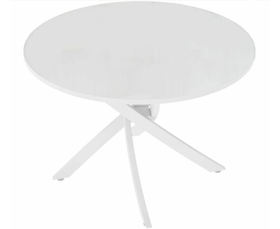 Стол ДАРИО D100 Белый, стекло/ Белый каркас М-City, изображение 9 | Интернет магазин мебели и декора LifeDekor