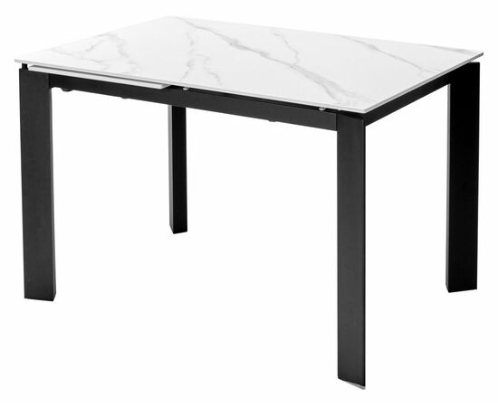Стол CORNER 120 MATT WHITE MARBLE SINTERED STONE/ BLACK М-City | Интернет магазин мебели и декора LifeDekor