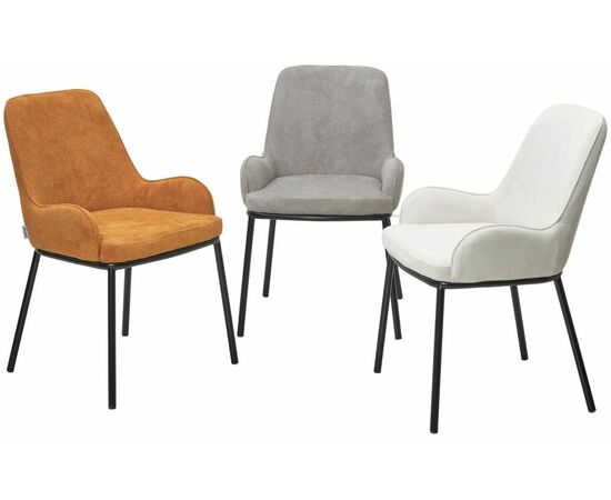 Стул BRIO CATO-01 Белый, фактурная ткань / черный каркас, ®DISAUR, изображение 4 | Интернет магазин мебели и декора LifeDekor