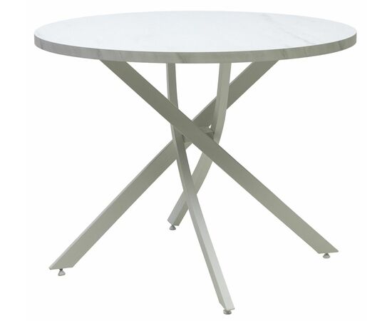 Стол ДАРИО D100 Белый, стекло/ Белый каркас М-City, изображение 6 | Интернет магазин мебели и декора LifeDekor