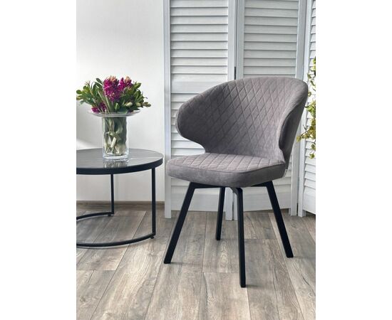 Стул ХИЛТОН 360 град., цвет B28 Темно-серый, велюр / черный каркас М-City, изображение 2 | Интернет магазин мебели и декора LifeDekor