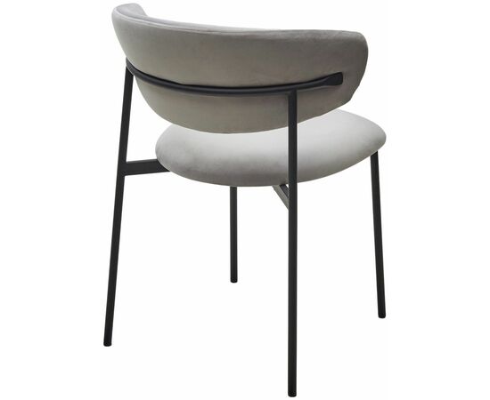 Стул ЛЕОНАРДО H-09 Светло-серый, велюр / черный каркас М-City, изображение 3 | Интернет магазин мебели и декора LifeDekor