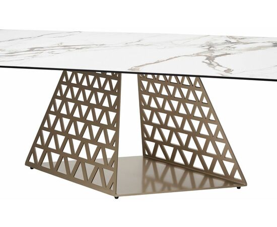 Стол ENNA 220 KL-188 Контрастный мрамор матовый, итальянская керамика/ каркас цвета шампань М-City, изображение 11 | Интернет магазин мебели и декора LifeDekor
